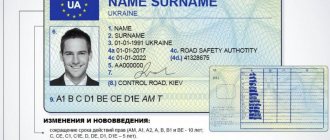 Внешний вид нового водительского удостоверения в Украине